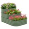 3-Tier Galvanized Steel Open-Bottom Planters with Rubber Edging